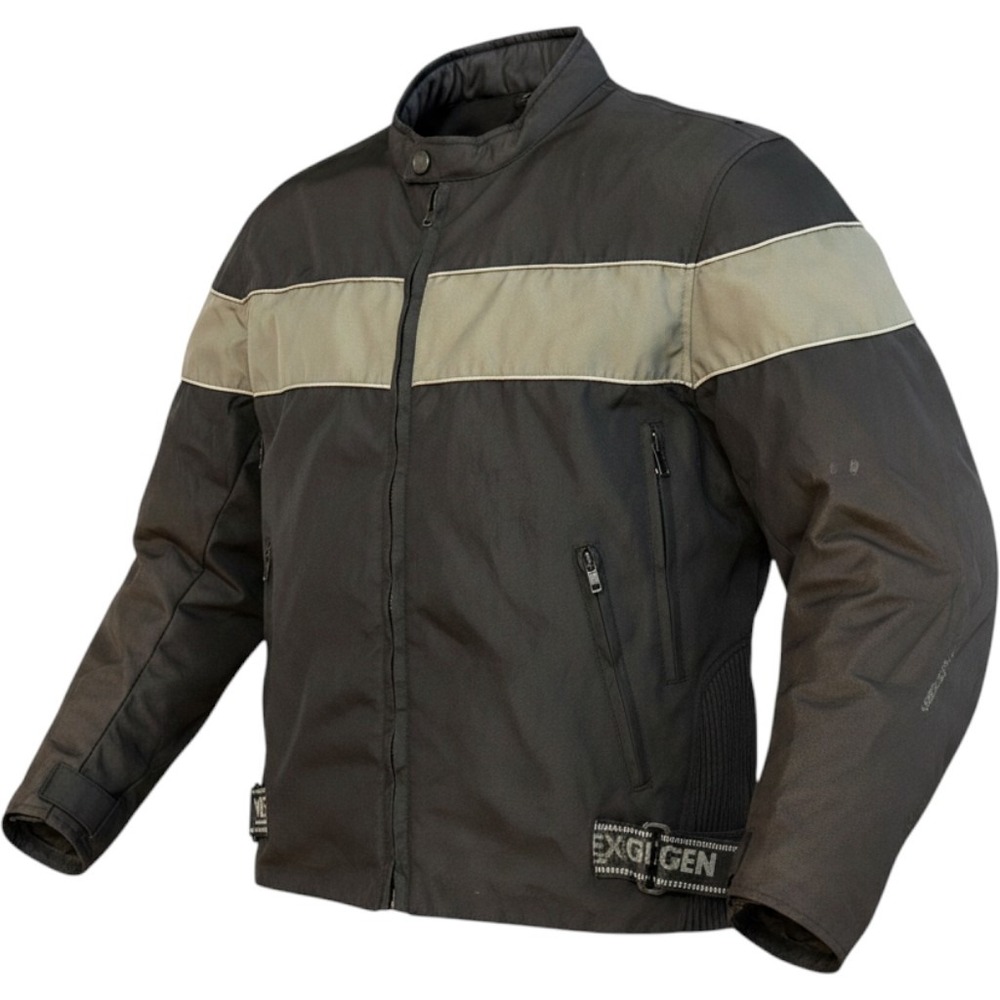 Nexgen Mens Motorcycle Jacket Black Olive Green Textile Biker Moto Size Medium